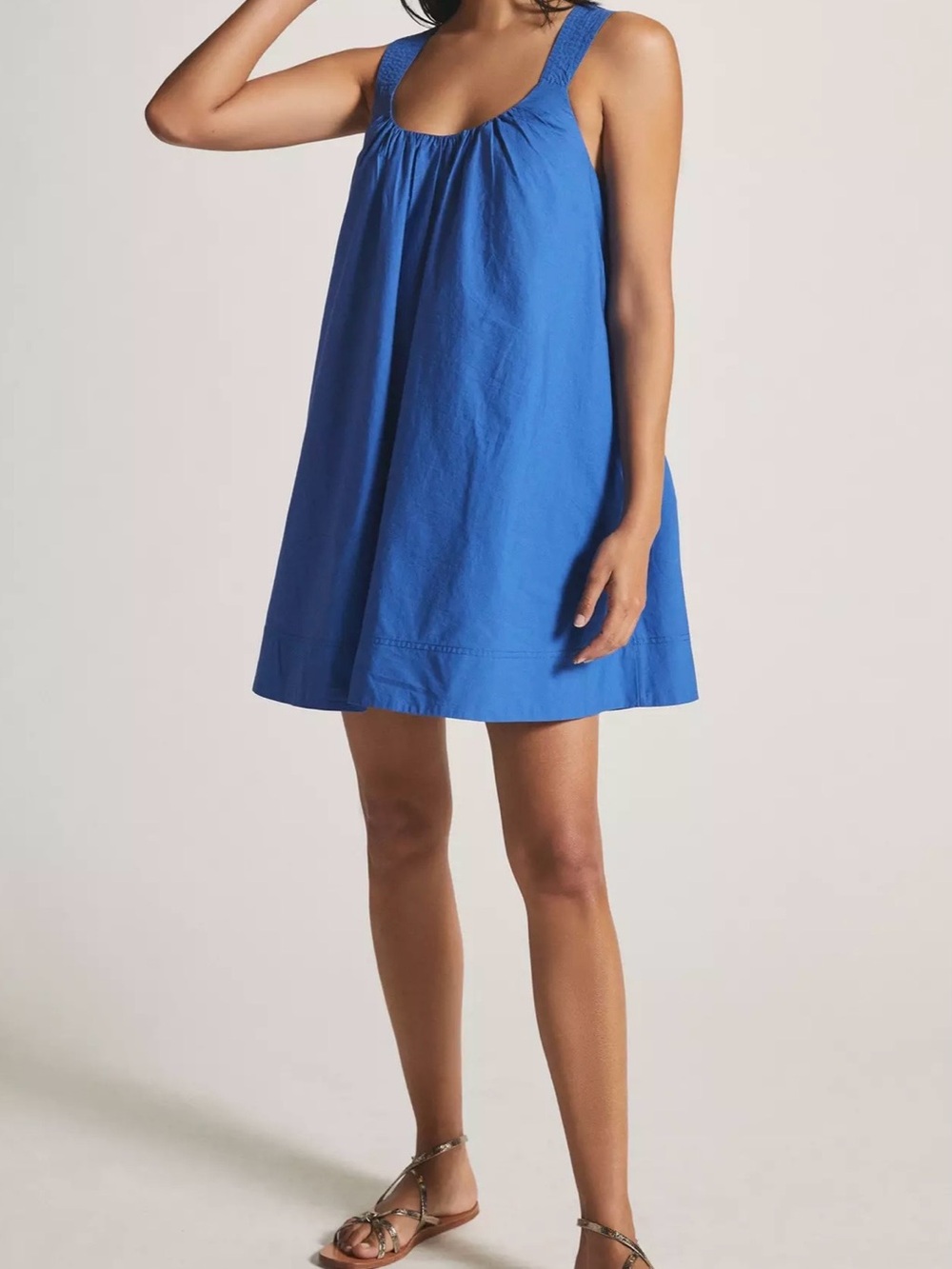Anthropologie Maeve Mini Crossback Blue Dress